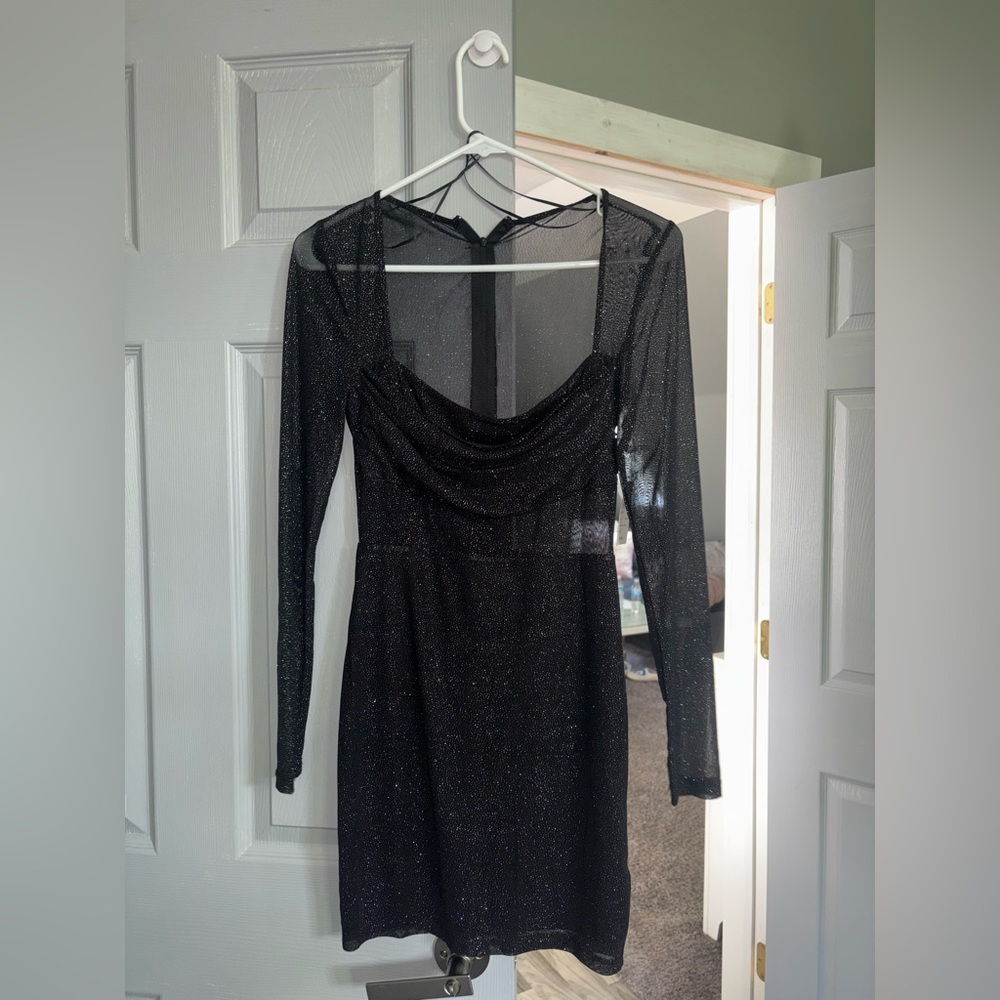 Windsor Sparkle Black Mini Dress - Picture 4 of 6